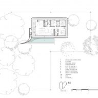 Plan of W House II by IDIN Architects