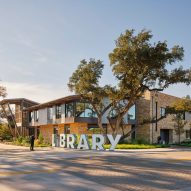 Lake Flato Texas Library with porch-theme