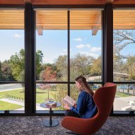 Reading at Lake Flato Texas library