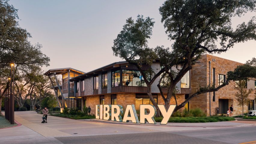 Lake Flato Texas Library with porch-theme