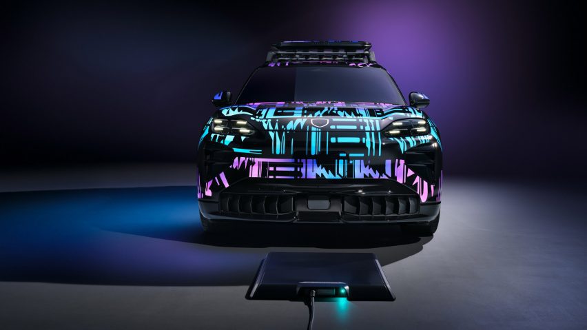 Porsche Electric Cayenne with neon colours