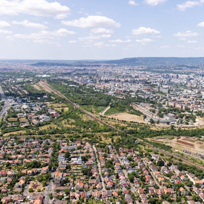 birds' eye view of Budapest