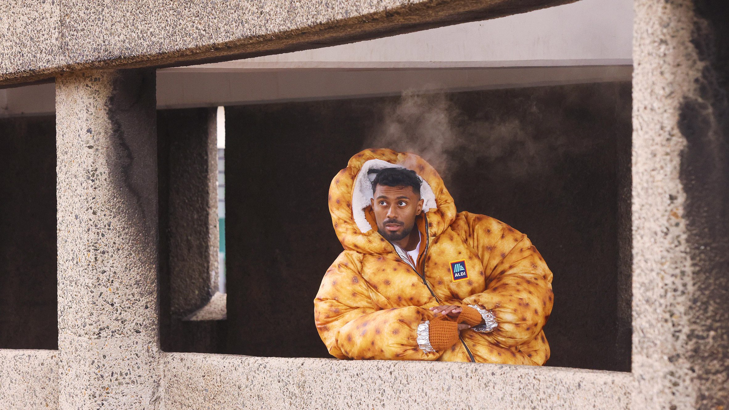 Aldi unveils jacket potato jacket complete with silver foil poncho