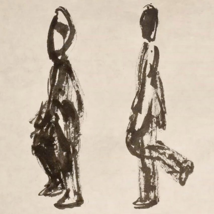 an animation still in tones of white and black