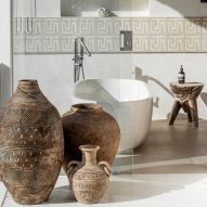 Ceramics in bathroom of Bi Design House in Bali