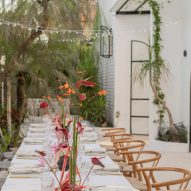 Courtyard dining at Bi Design House in Bali