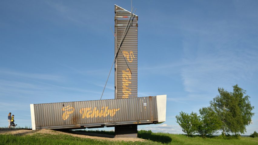 Lookout Above LitomyÅ¡l viewing tower made from shipping containers by Atelier-r