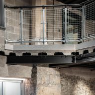 Stone wall and metal railings