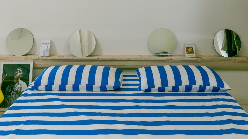 Bedroom at Pailunga converted chapel by Atelier Vago