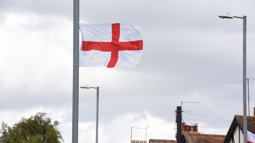 St George's flag hanging from a lamppost