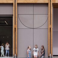Children outside youth and community centre