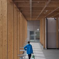 Timber canopy outside Take A Bow centre