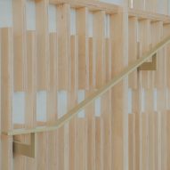Slatted timber fins bannister detail
