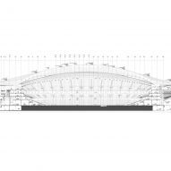 Section of Xi’an International Football Centre by Zaha Hadid Architects