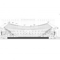 Section of Xi’an International Football Centre by Zaha Hadid Architects