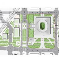Site plan of Xi’an International Football Centre by Zaha Hadid Architects