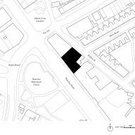 Site plan of Backstage, The Old Vic by Haworth Tompkins