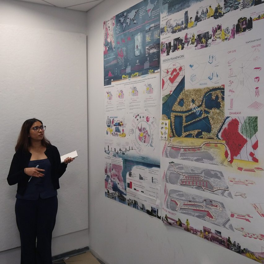 a student presenting their work