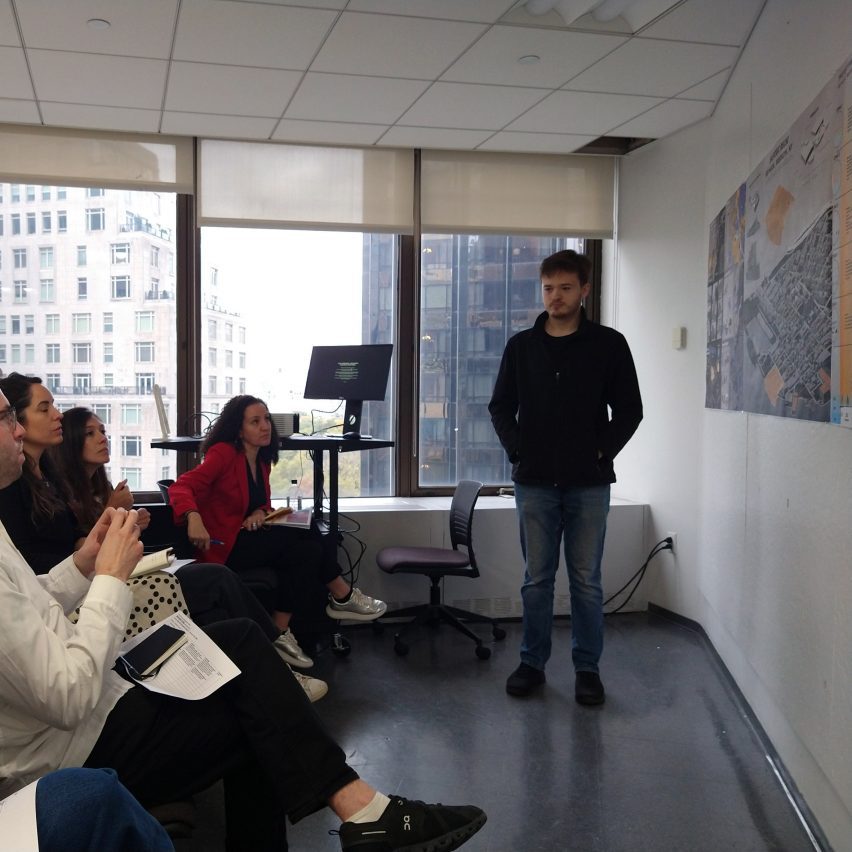 a student presenting their work