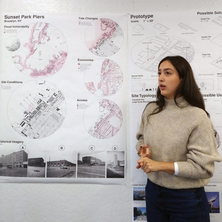 a student presenting their work