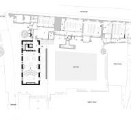 Ground floor plan of The Rausing Science Centre for The King's School in Canterbury by Walters & Cohen