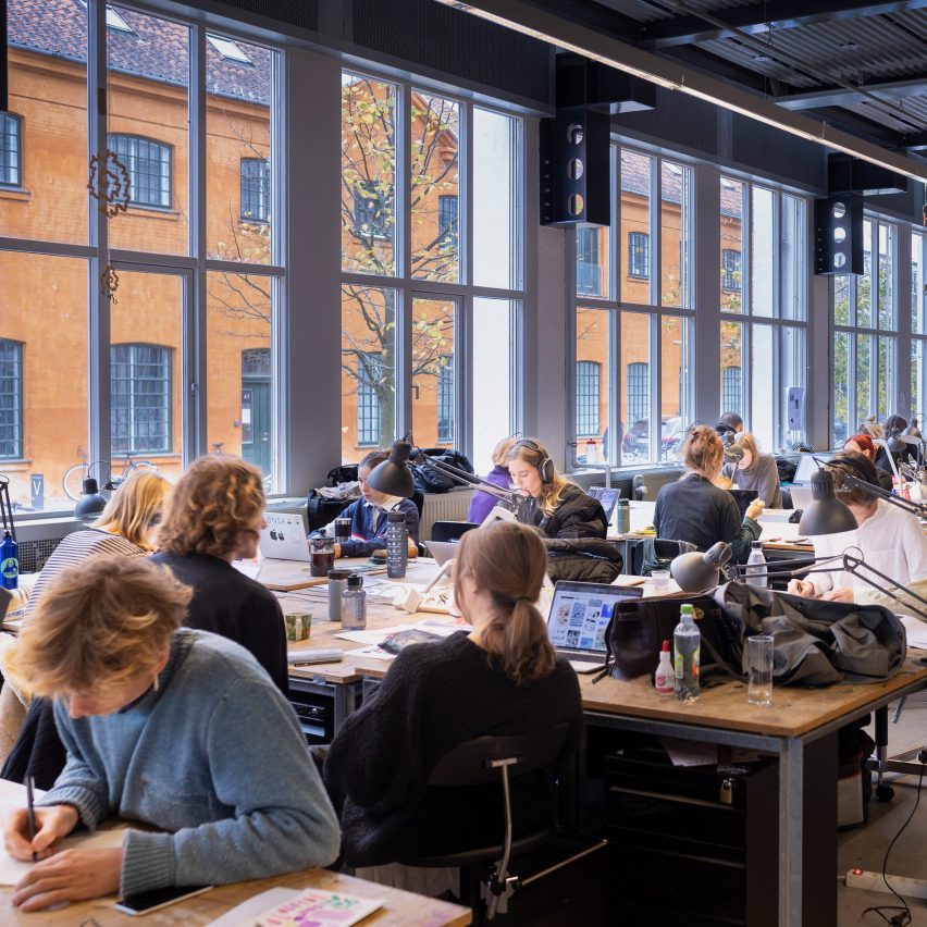 students working at desks
