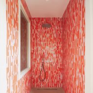 Shower room with Palet tiles in revamp of 1960s villa by StudioTamat