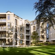 Residential complex overlooking communal gardens