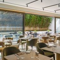 Dining area with doors opening to outside