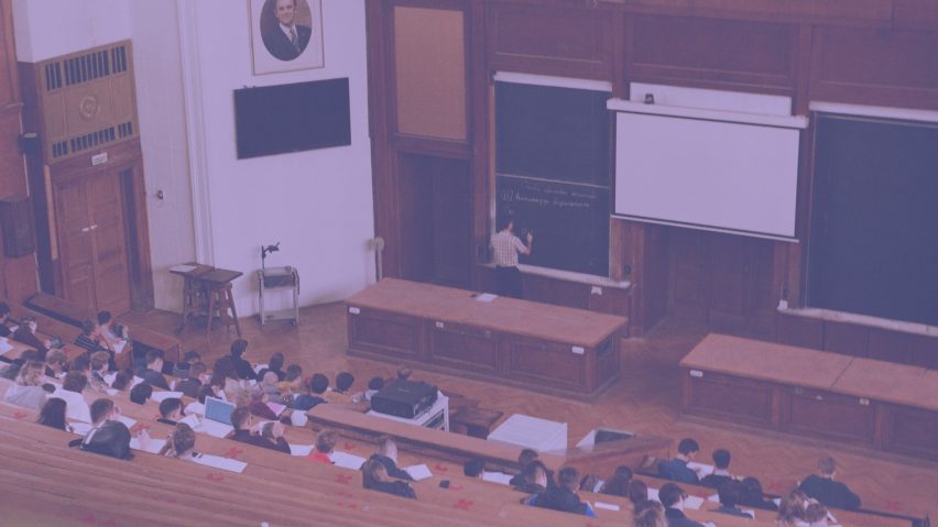 Students in a university lecture