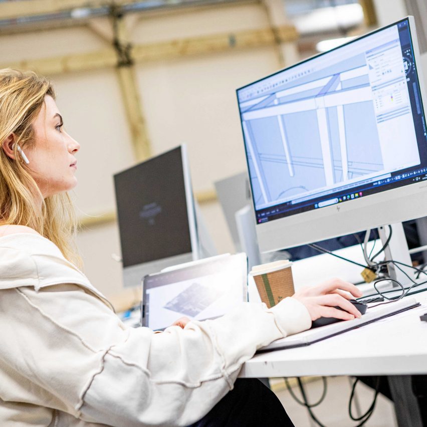 A student working on a computer