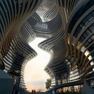 Render of the Yidan Center by Zaha Hadid Architects