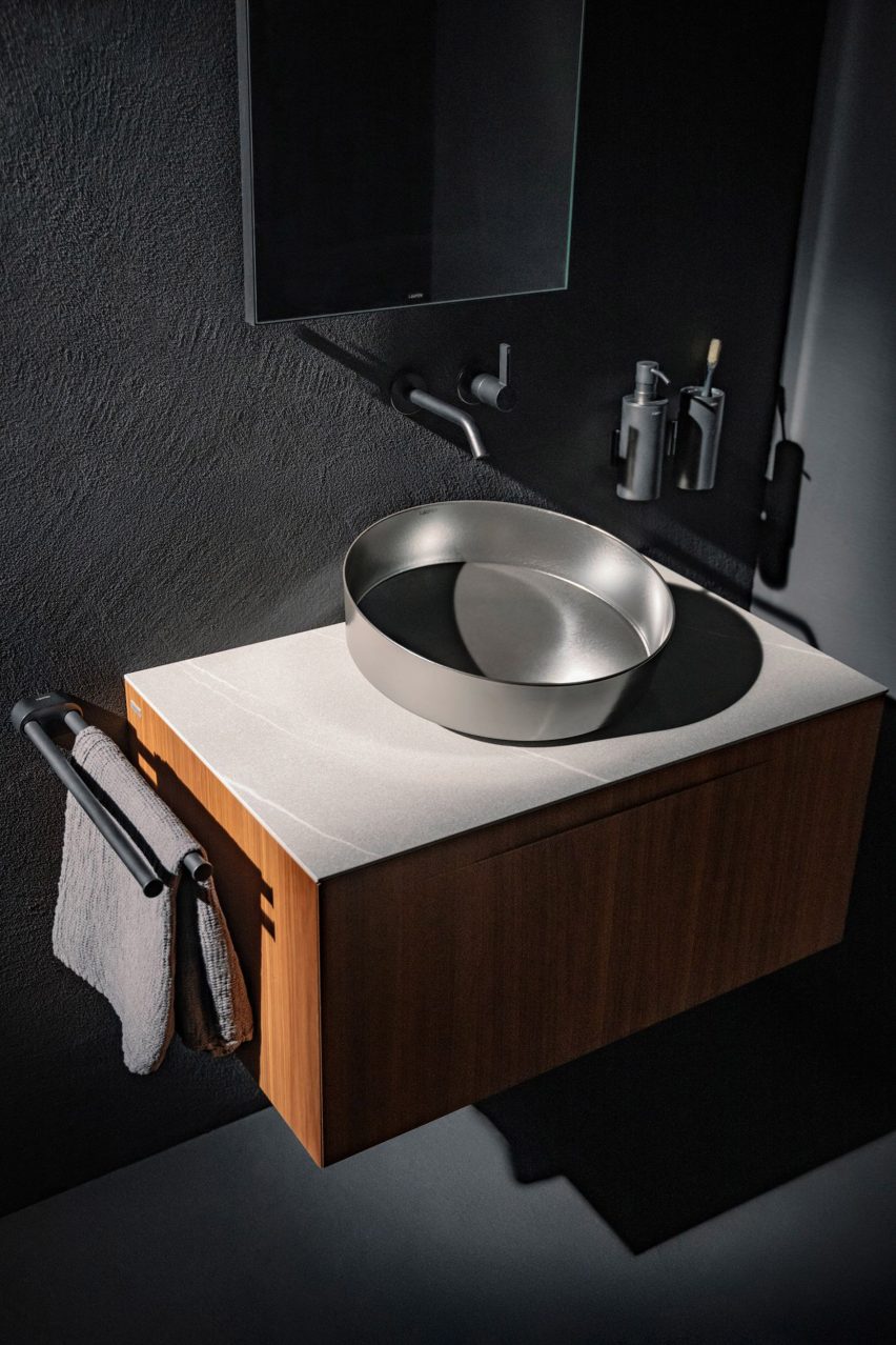Bathroom featuring metallic sink