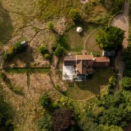 Aerial view of former farmhouse in Kent
