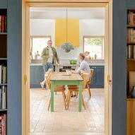 Farmhouse kitchen with green table