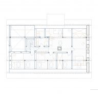 First floor plan of Borová Lada Cottage by Studio Plyš