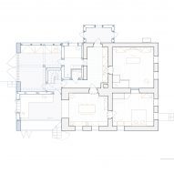 Ground floor plan of Borová Lada Cottage by Studio Plyš