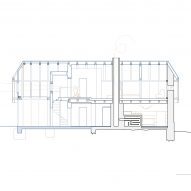 Section of Borová Lada Cottage by Studio Plyš
