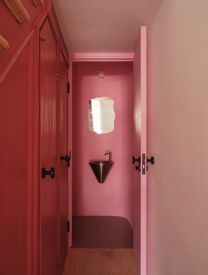 Pink bathroom at home updated by CAN