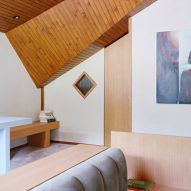 Anguar ceiling and rotated-square window Co.arch Studio apartment renovation in Mario Galvagni's Giomein
