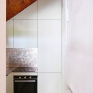 Kitchen in Co.arch Studio apartment renovation in Mario Galvagni's Giomein