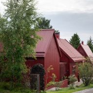 Three red volumes house extension