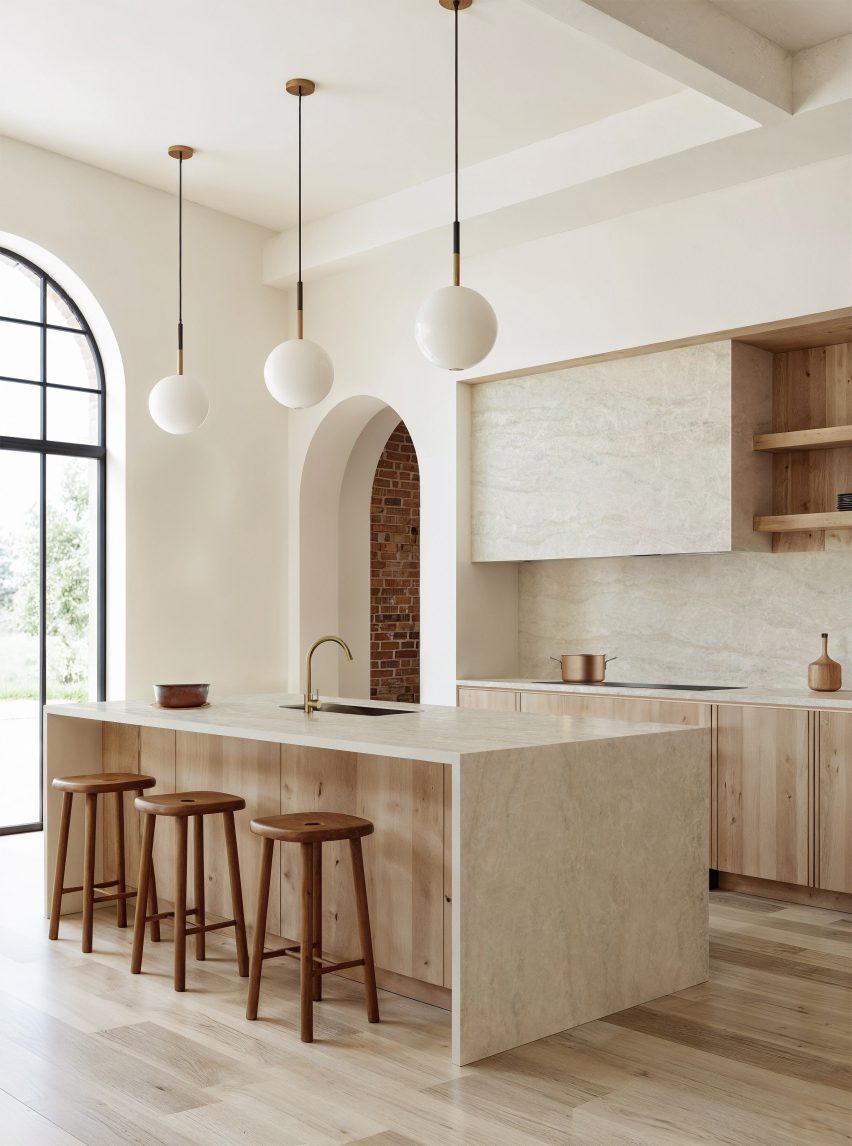 Kitchen interior lined with Nara by Dekton