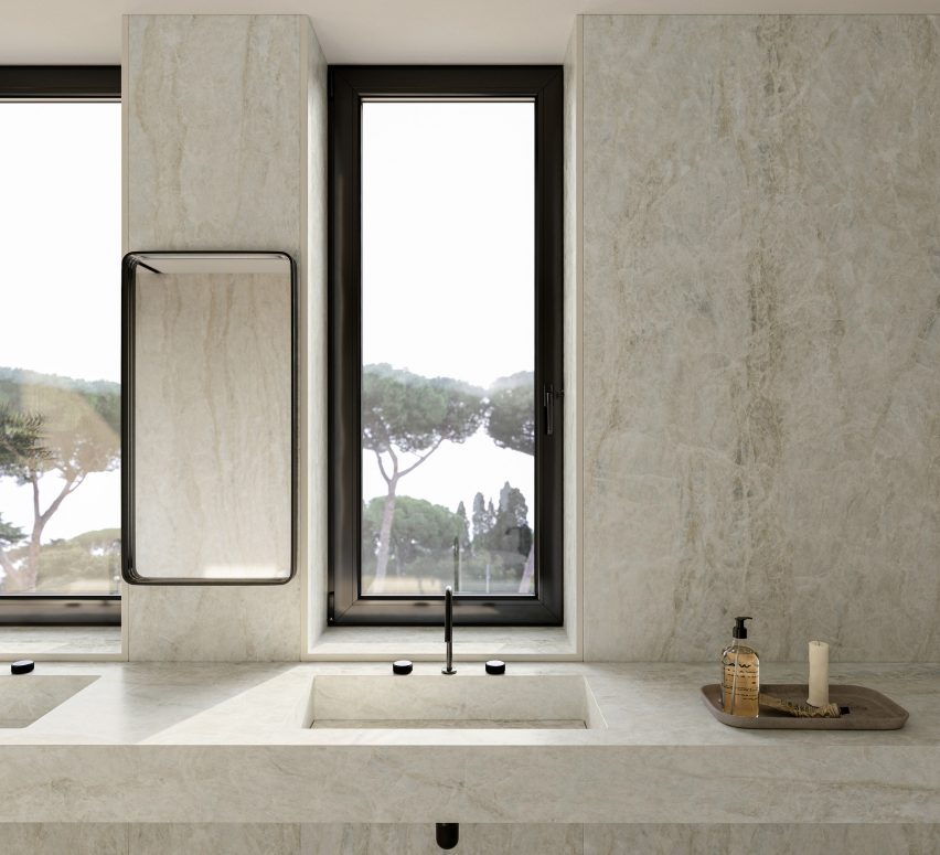 Bathroom interior fitted with Nara surfaces
