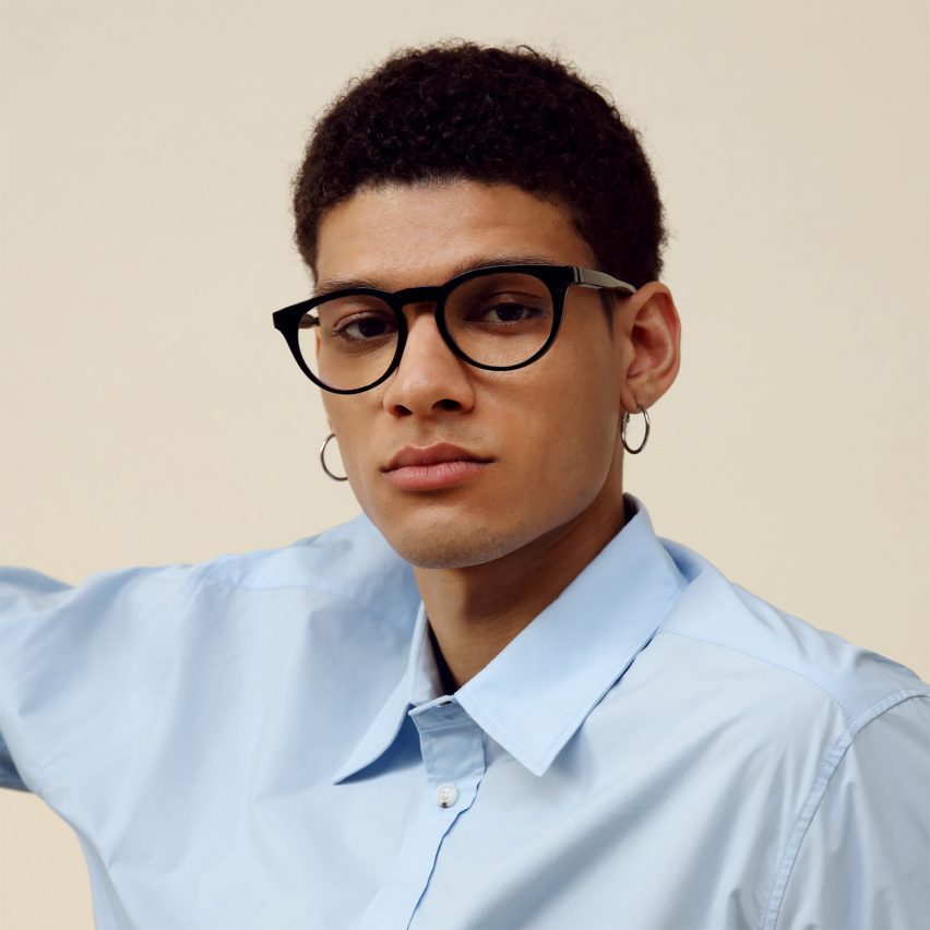 Photo of a model wearing the Ixi auto-focus prototype glasses