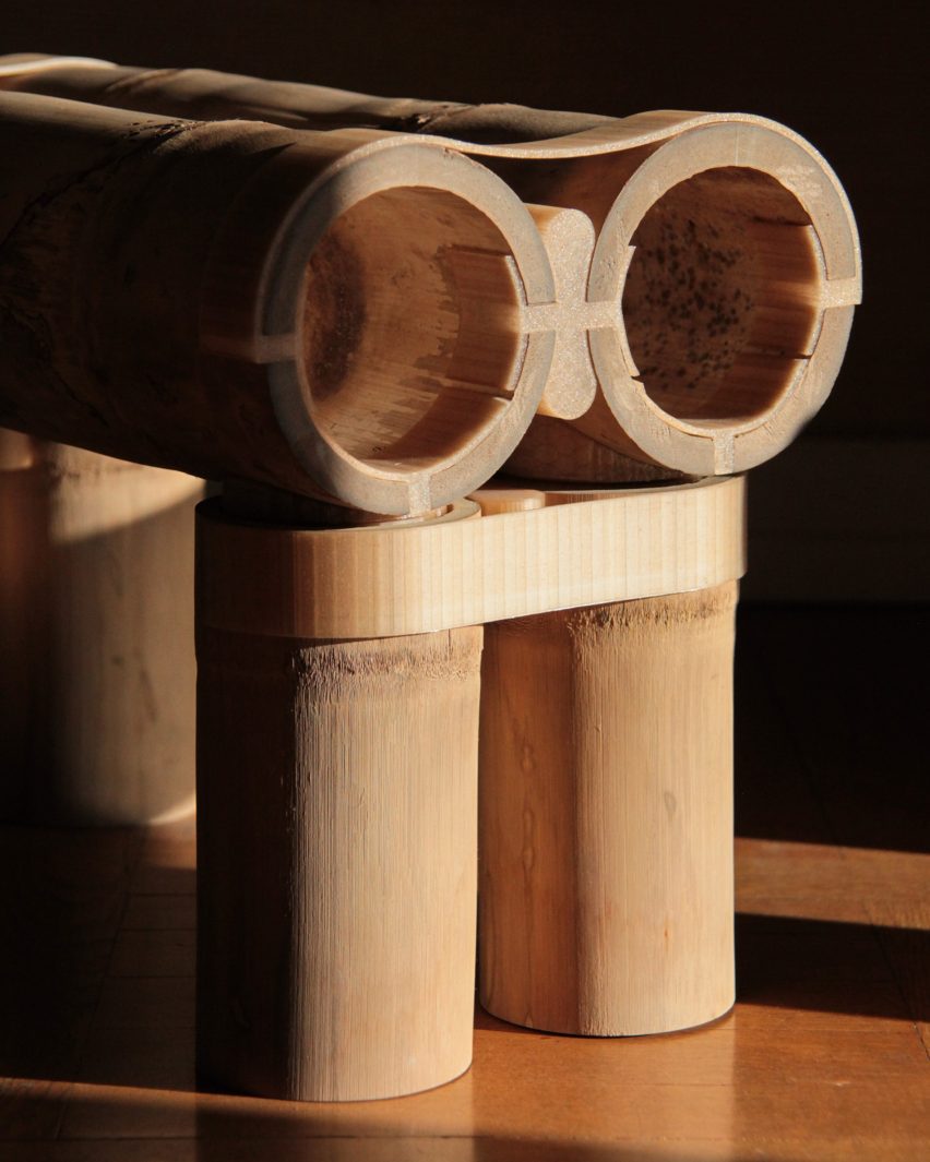Marguerite Perianu makes bamboo furniture using 3D-printed connectors