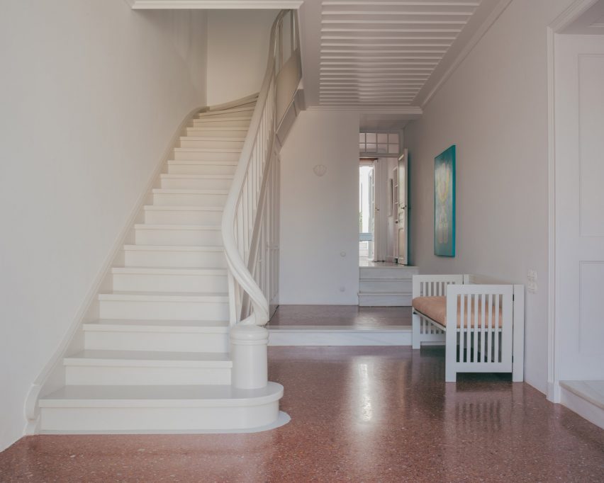 Existing staircase within the townhouse