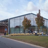 Glass exterior wall of school France