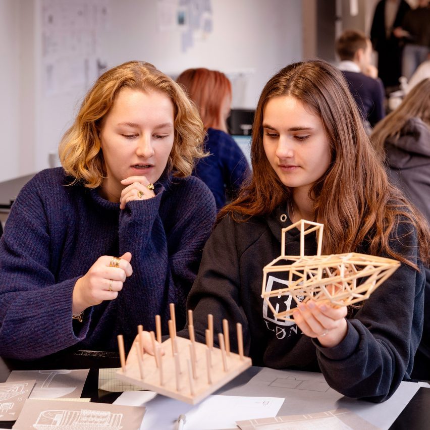 architecture students making models