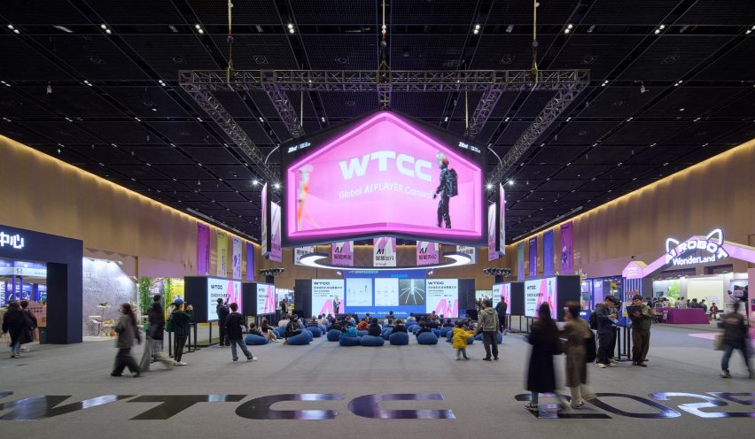 People using the hall at the West Bund Convention Centre